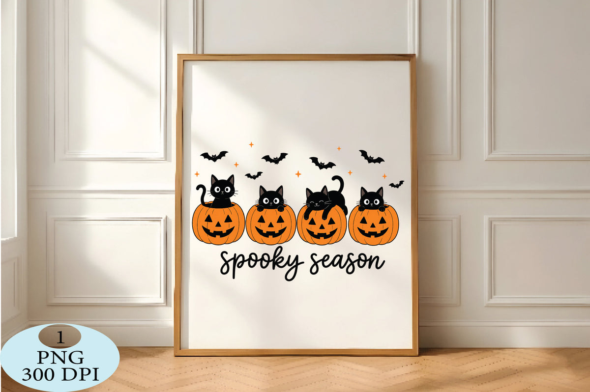 Spooky Season Black Cat Halloween PNG