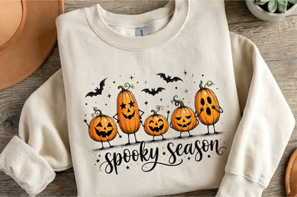 Spooky Season Cute Pumpkin Halloween PNG Funny Pumpkin Sublimation