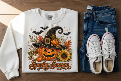 Spooky Season Pumpkin Rhinestone PNG