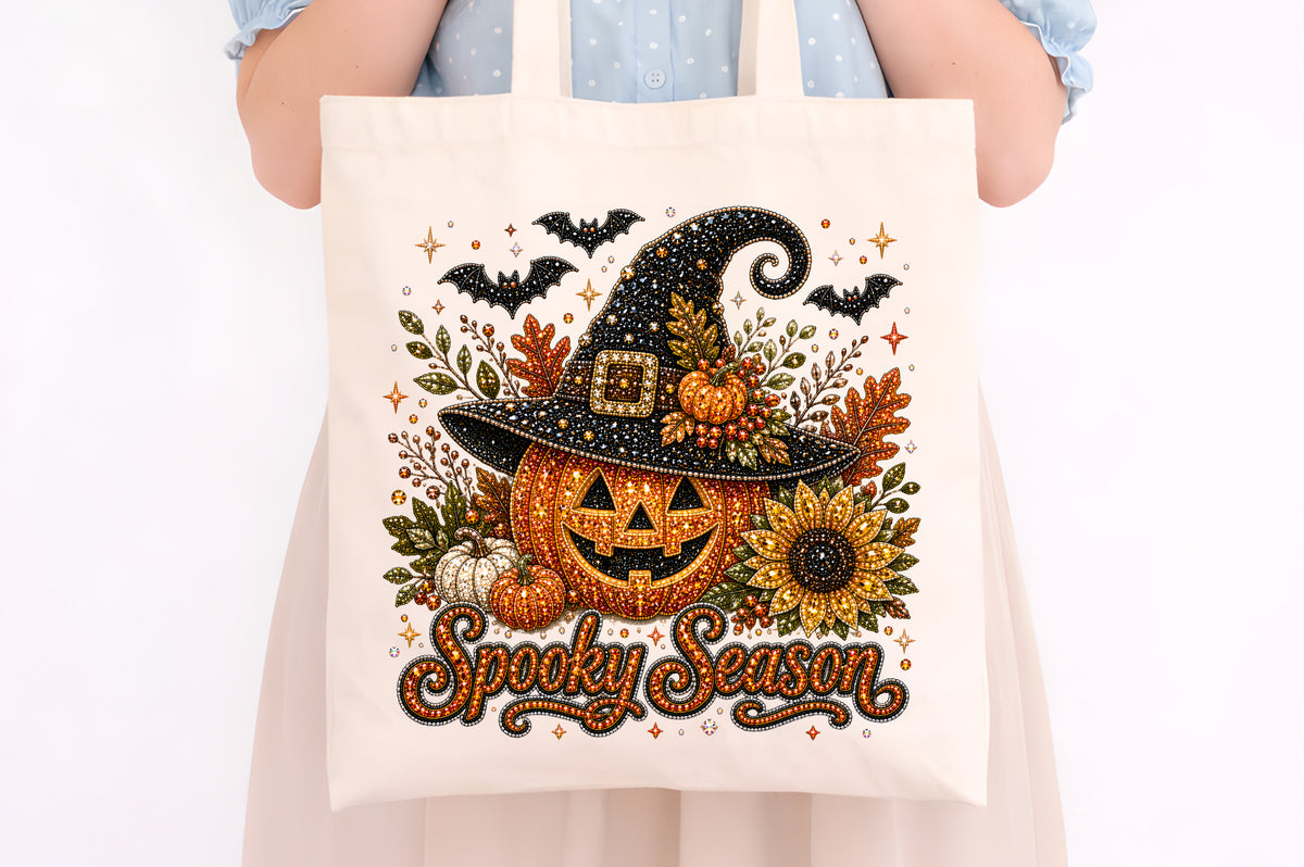 Spooky Season Pumpkin Rhinestone PNG
