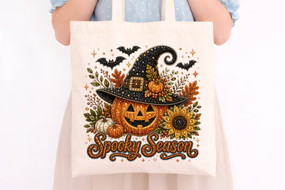 Spooky Season Pumpkin Rhinestone PNG
