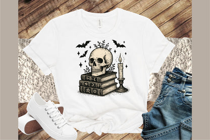 Spooky Spell Books Skull Halloween PNG Design