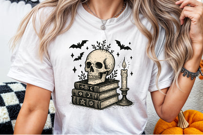 Spooky Spell Books Skull Halloween PNG Design