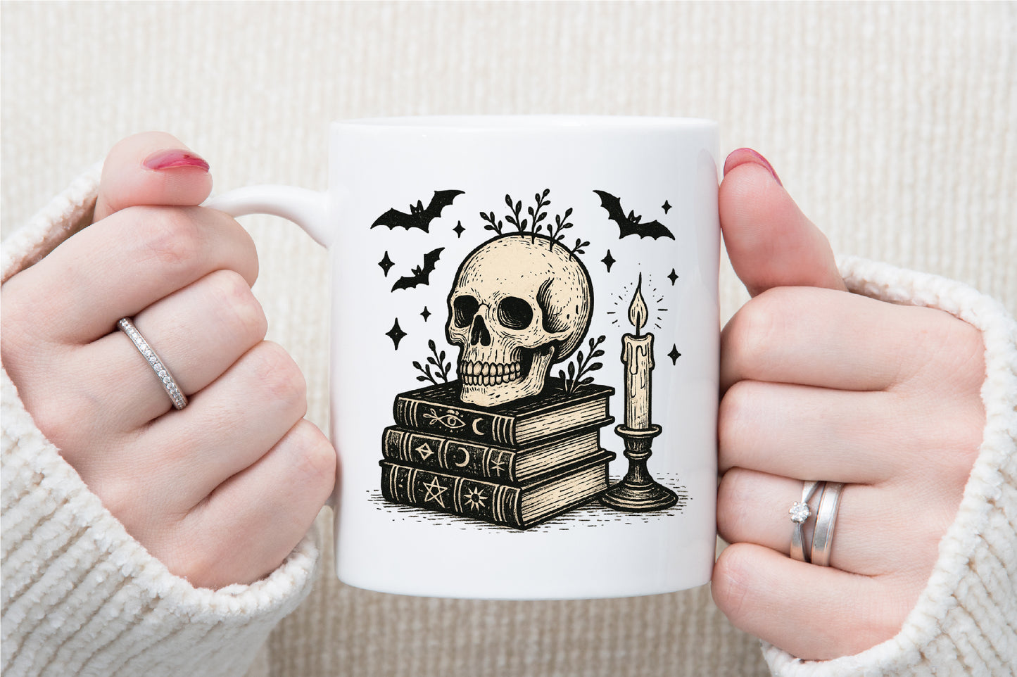 Spooky Spell Books Skull Halloween PNG Design
