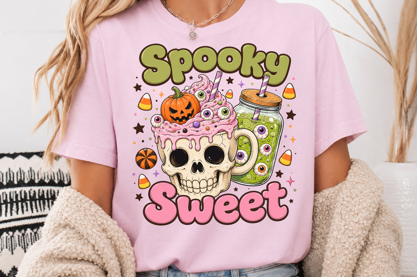 Spooky Sweet Halloween Coffee PNG Skull Pumpkin Witch Clipart