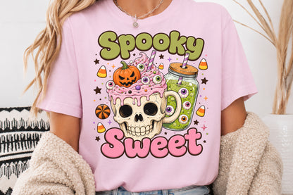 Spooky Sweet Halloween Coffee PNG Skull Pumpkin Witch Clipart