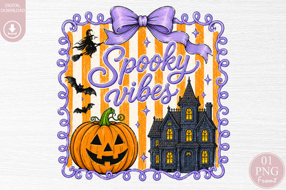 Spooky Vibes Halloween Sublimation PNG