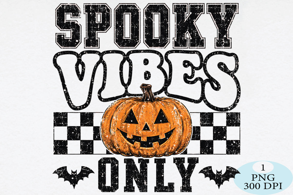Spooky Vibes Pumpkin Halloween PNG
