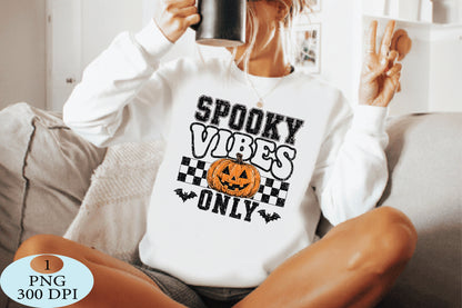 Spooky Vibes Pumpkin Halloween PNG
