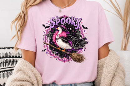Spooky Witch Duck PNG Halloween Witch Goose Sublimation Design