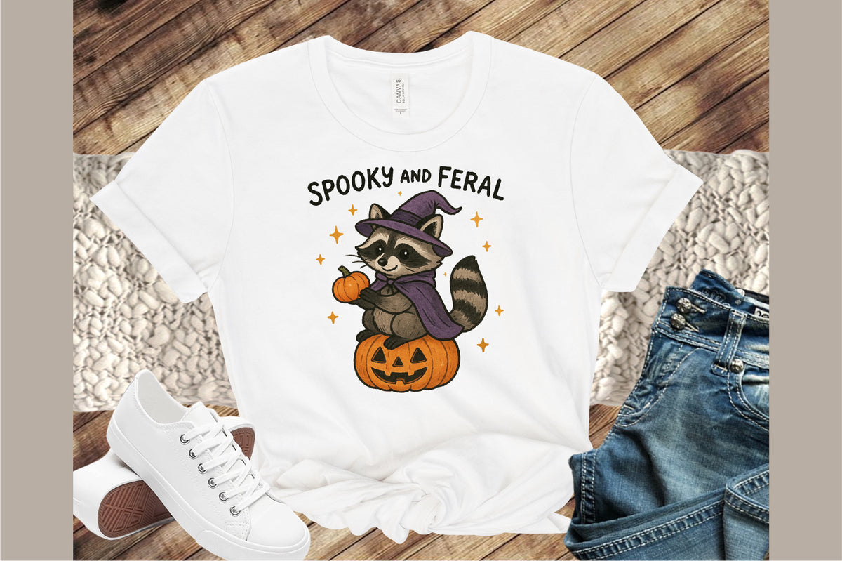 Spooky and Feral Raccoon Halloween PNG Design