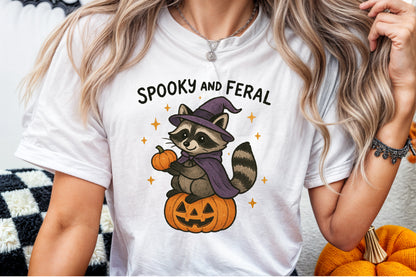 Spooky and Feral Raccoon Halloween PNG Design