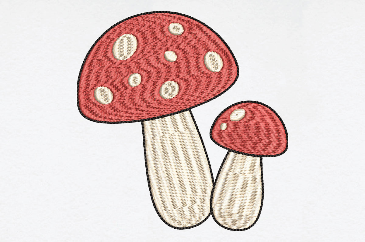 Spotted Mushroom Embroidery Design