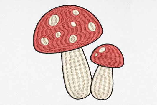 Spotted Mushroom Embroidery Design