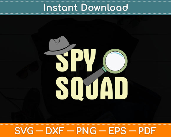 Spy Squad Undercover Agent Costume Funny Detective Svg Digital Cutting File