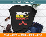 Powerlifting Squat Bench Deadlift Weightlifting Svg Digital Cutting File