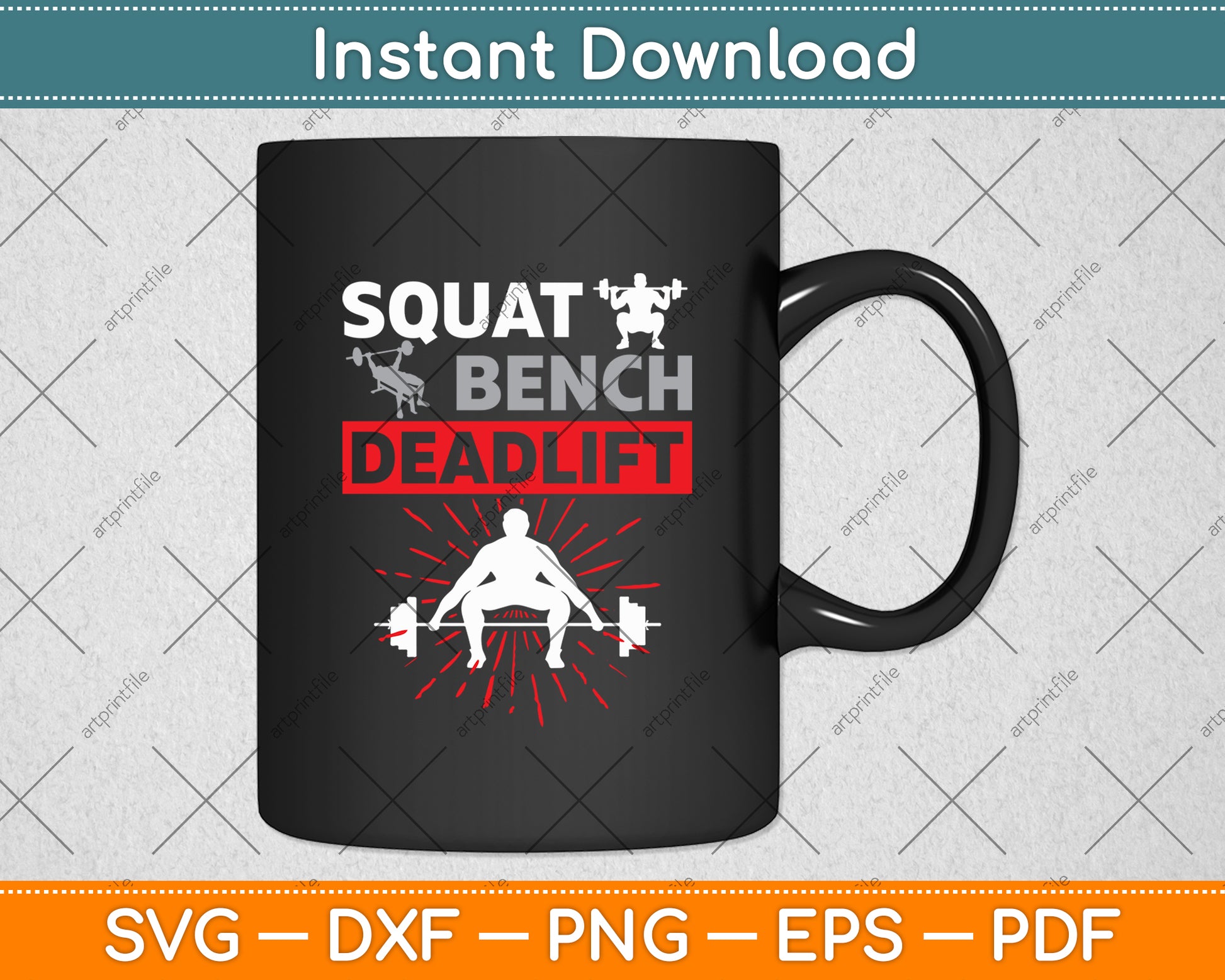 Squat Bench Deadlift Weightlifting Svg Digital Cricut Cutting File