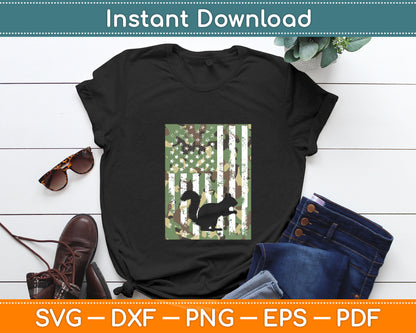 Squirrel Camo US Flag Vintage Patriotic Svg Digital Cutting File