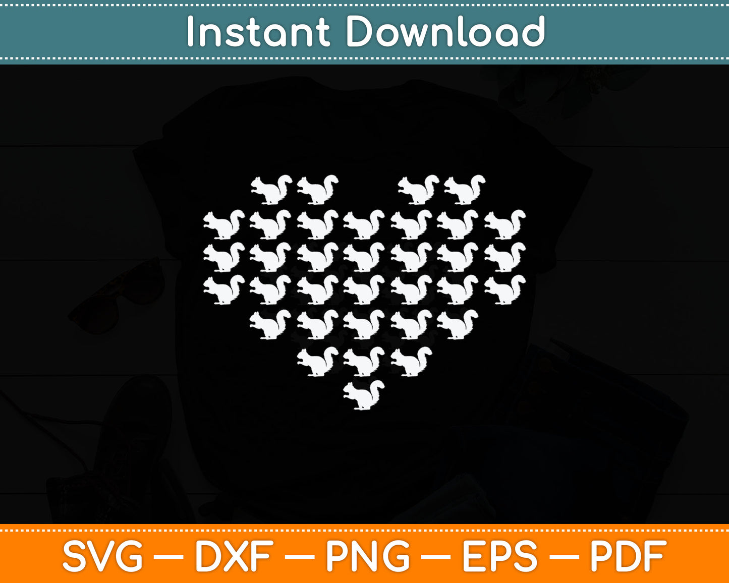Squirrel Valentine's Day Love Heart Animal Svg Digital Cutting File