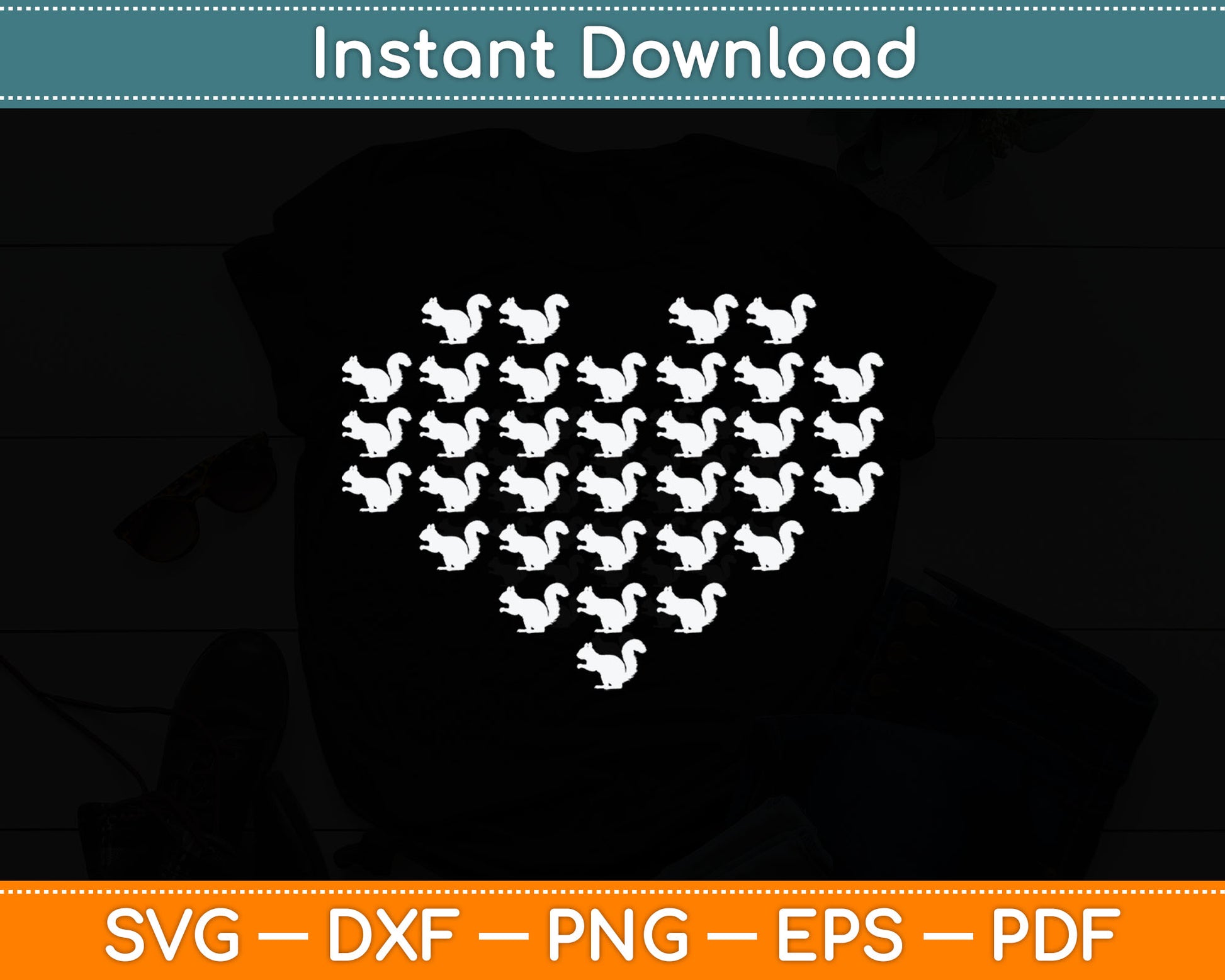 Squirrel Valentine's Day Love Heart Animal Svg Digital Cutting File