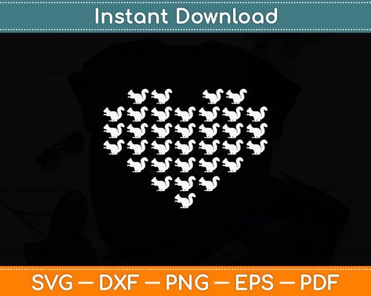 Squirrel Valentine's Day Love Heart Animal Svg Digital Cutting File