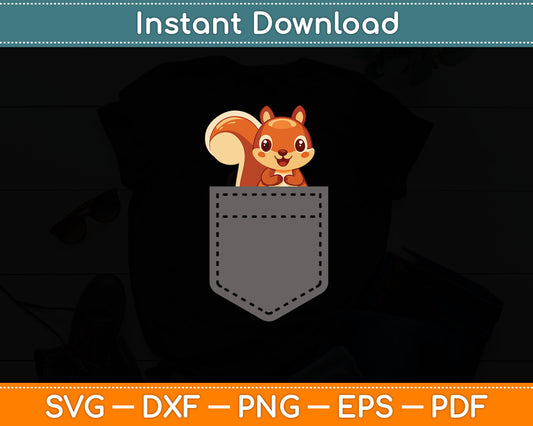 Squirrel in Pocket Svg Digital Cutting File