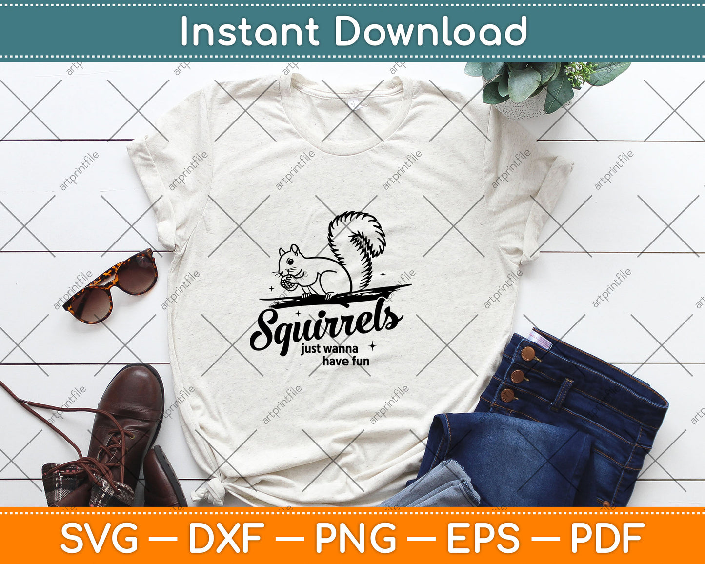 Squirrels Just Wanna Have Fun Svg Digital Cutting File