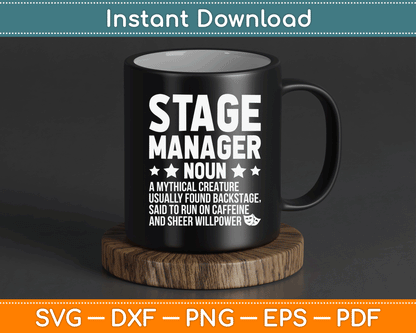 Stage Manager Definition Theater Stage Manager SVG Digital Cutting File