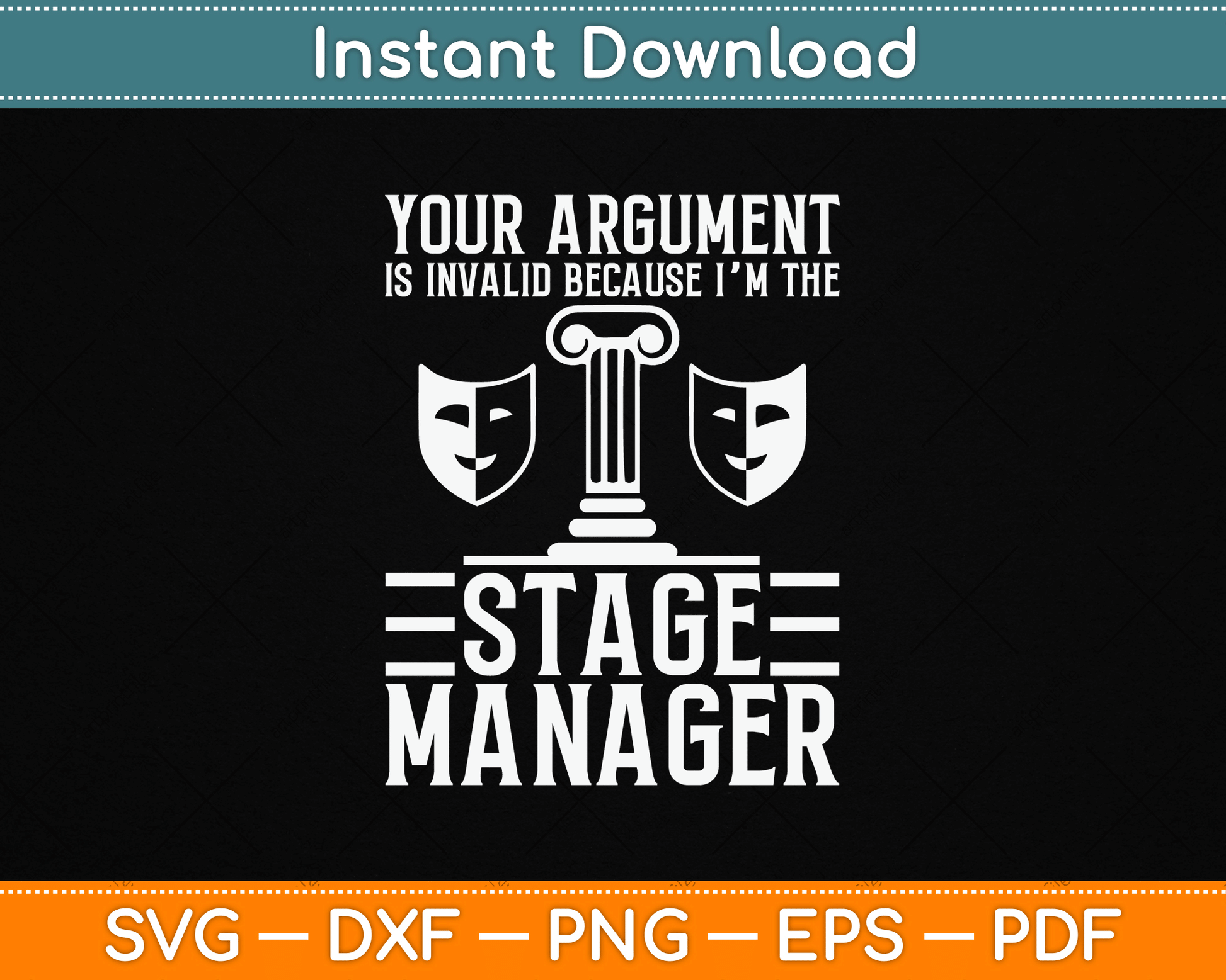 Stage Manager Kit Drama Lover Professional Backstage Manager SVG Digital Cutting File