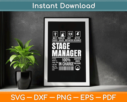 Stage Manager Stage Crew Theatre Tech Theater SVG Digital Cutting File
