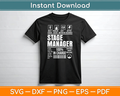 Stage Manager Stage Crew Theatre Tech Theater SVG Digital Cutting File