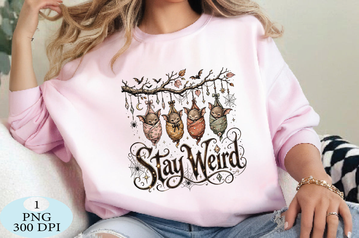 Stay Weird Bats Halloween PNG