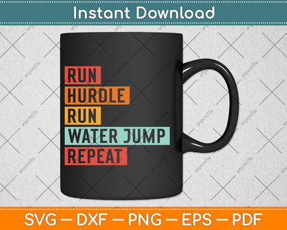 Steeplechase Track Run Hurdle Water Jump Track Coach Svg Digital Cutting File