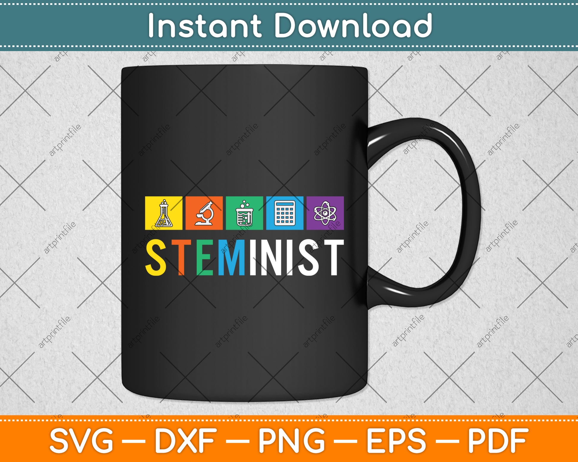 Steminist Science Technology Engineering Math STEM Svg Digital Cutting File
