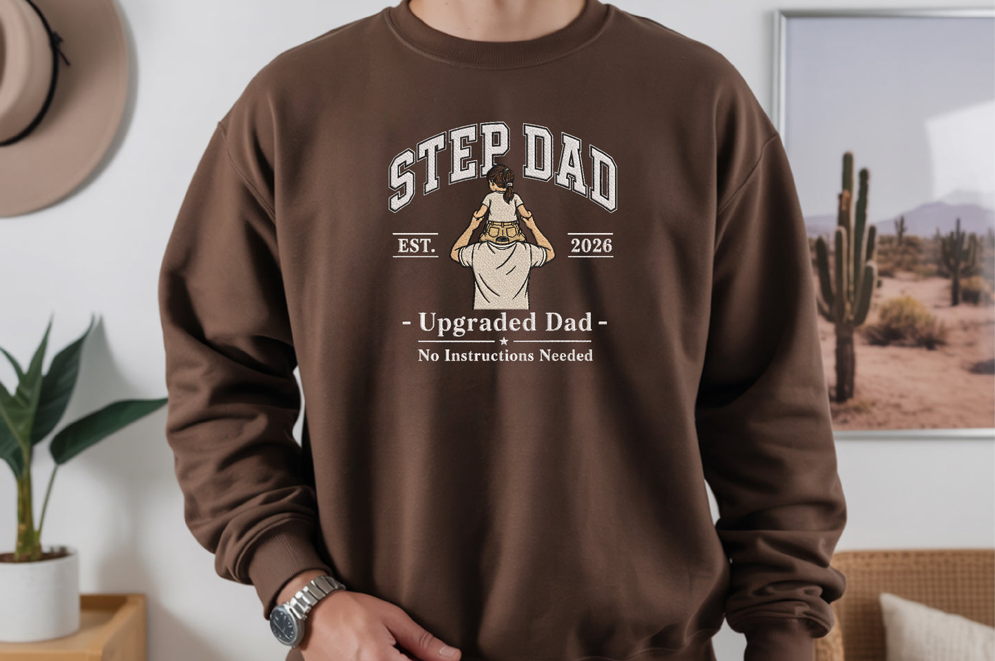 Step Dad Embroidery Design, Funny Stepdad Machine Embroidery Pattern, Upgraded Dad No Instructions Needed Embroidery Design
