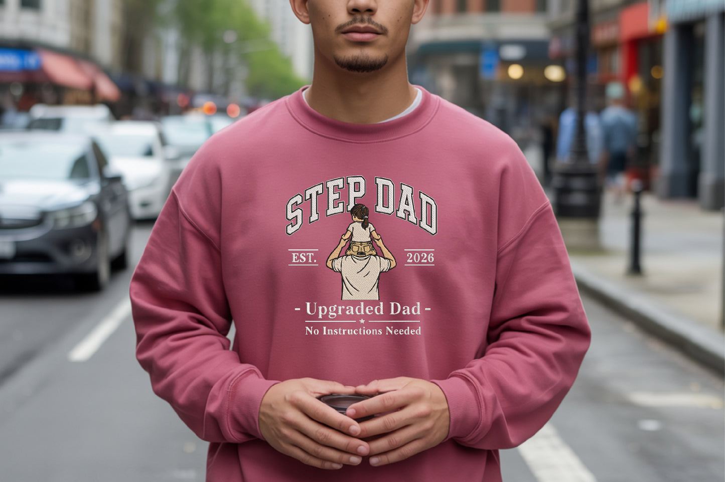 Step Dad Embroidery Design, Funny Stepdad Machine Embroidery Pattern, Upgraded Dad No Instructions Needed Embroidery Design