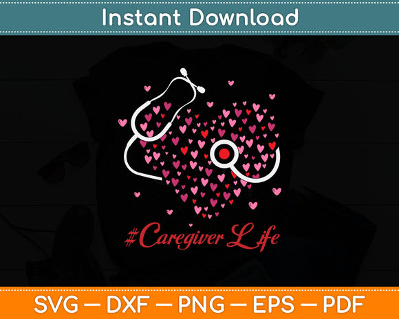 Stethoscope Love Caregiver Life Svg Digital Cutting File