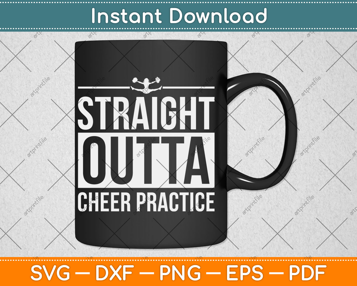 Straight Outta Cheer Practice Funny Cheerleader Svg Digital Cutting File