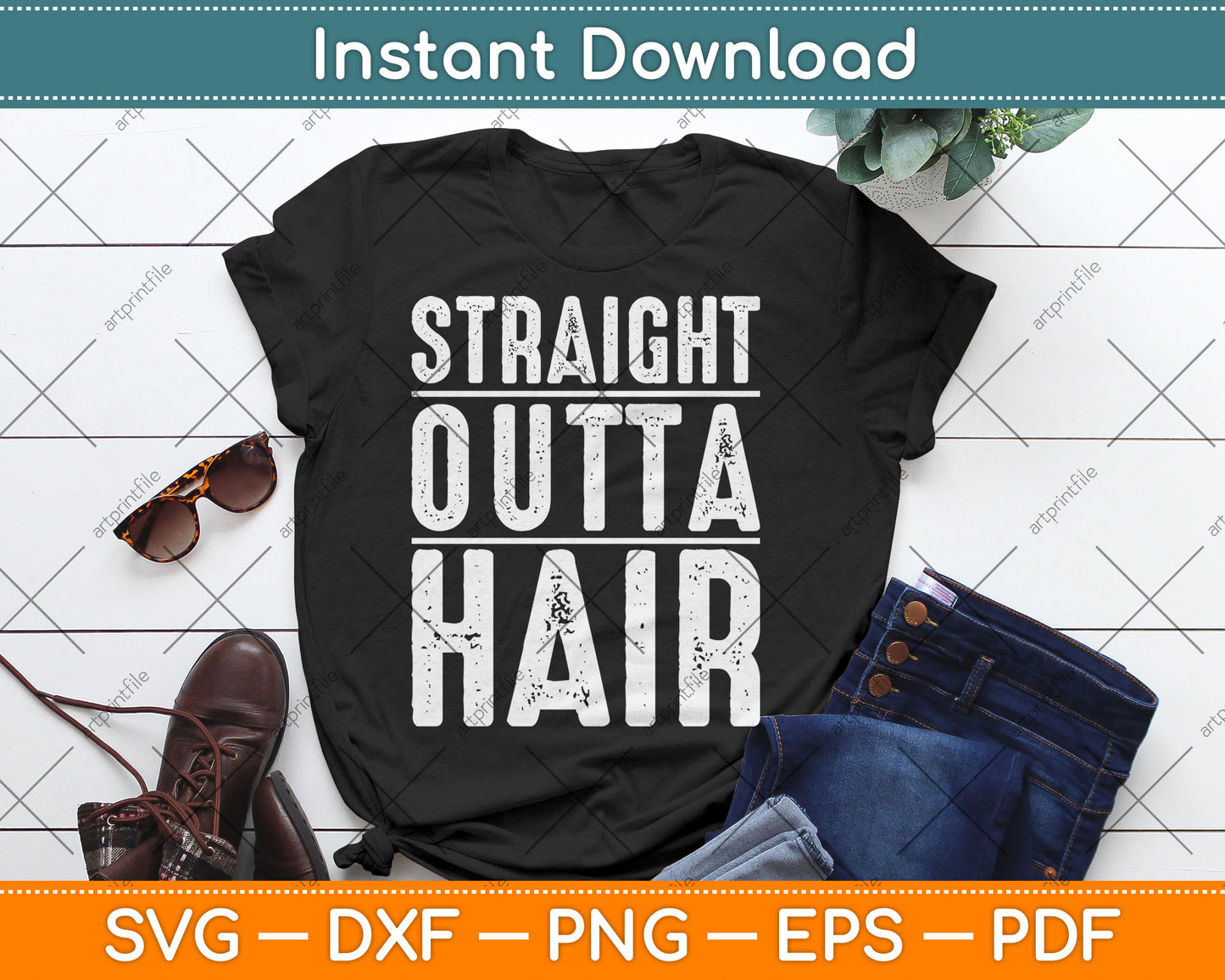Straight Outta Hair Funny Svg Digital Cutting File