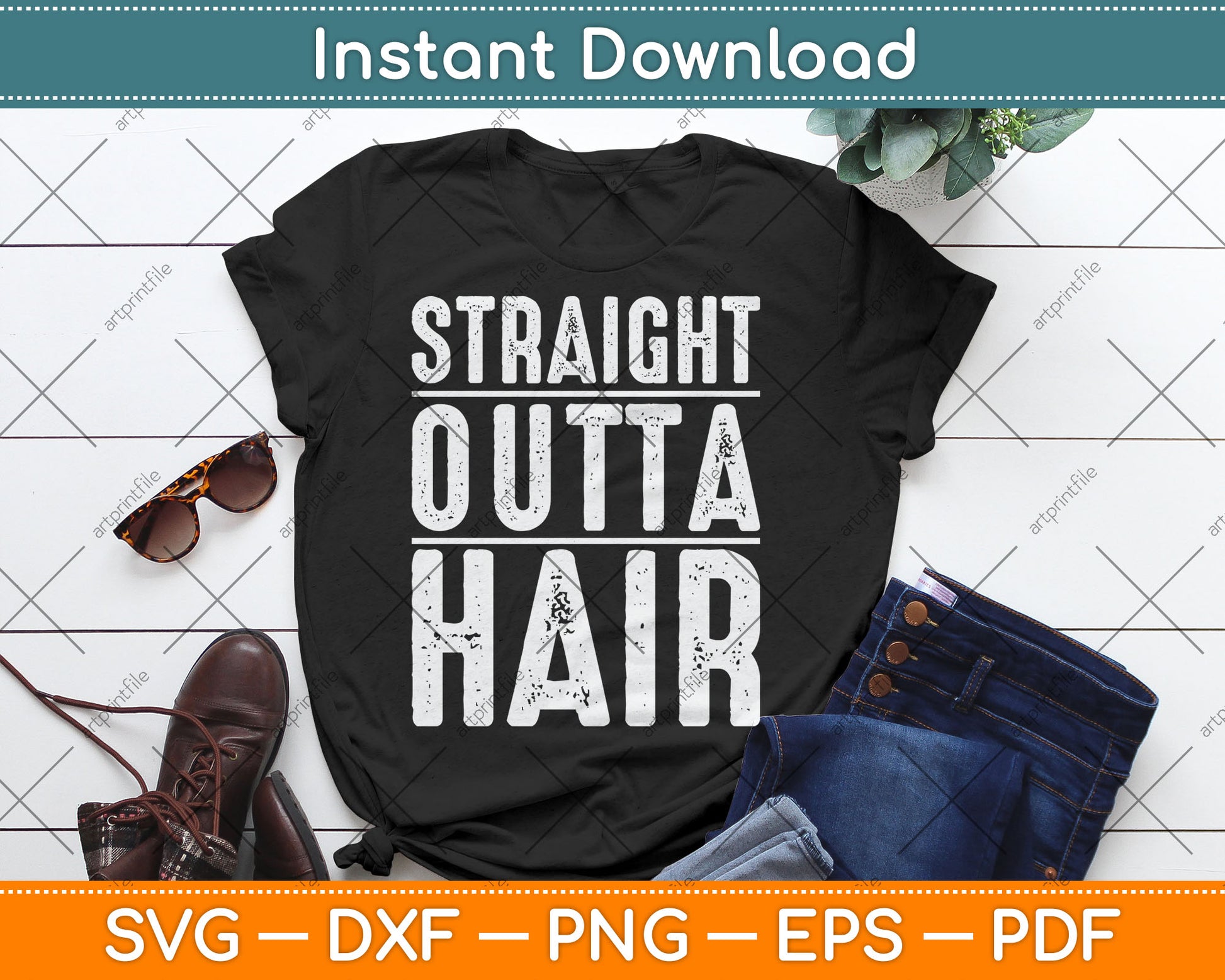 Straight Outta Hair Funny Svg Digital Cutting File