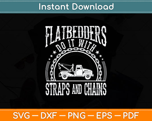 Straps And Chains Towing Tow Truck Driver Svg Digital Cutting File