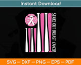 Strike Out Breast Cancer Softball Fight Awareness Svg Digital Cutting File