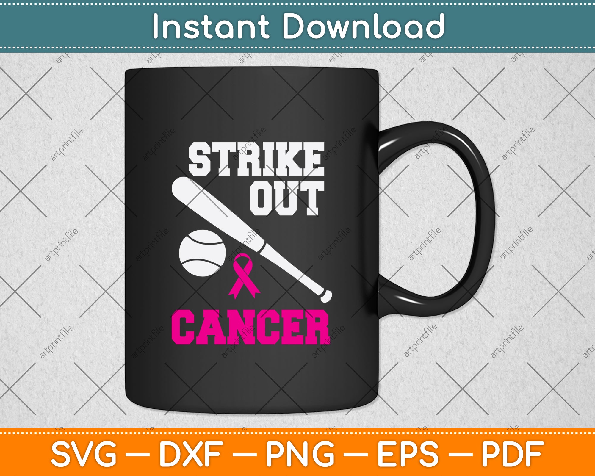 Strike Out Cancer Baseball Awareness Svg Cutting File – artprintfile