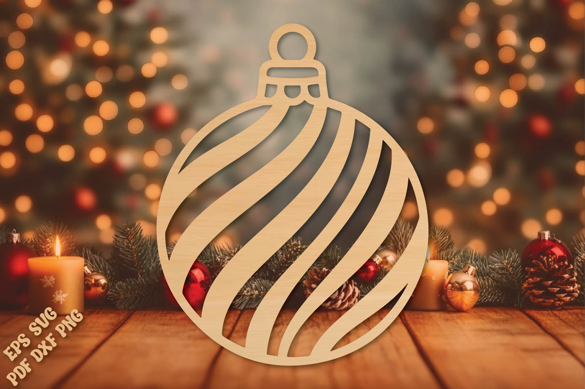 Striped Christmas Ball Ornament SVG