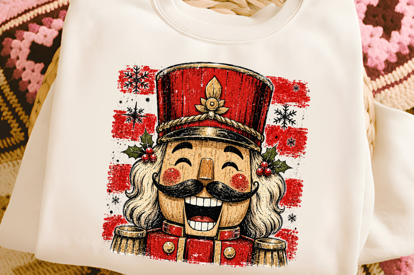 Funny Christmas Nutcracker Soldier Vintage Holiday PNG