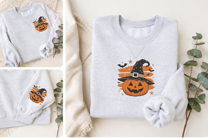 Striped Halloween Pumpkin Embroidery
