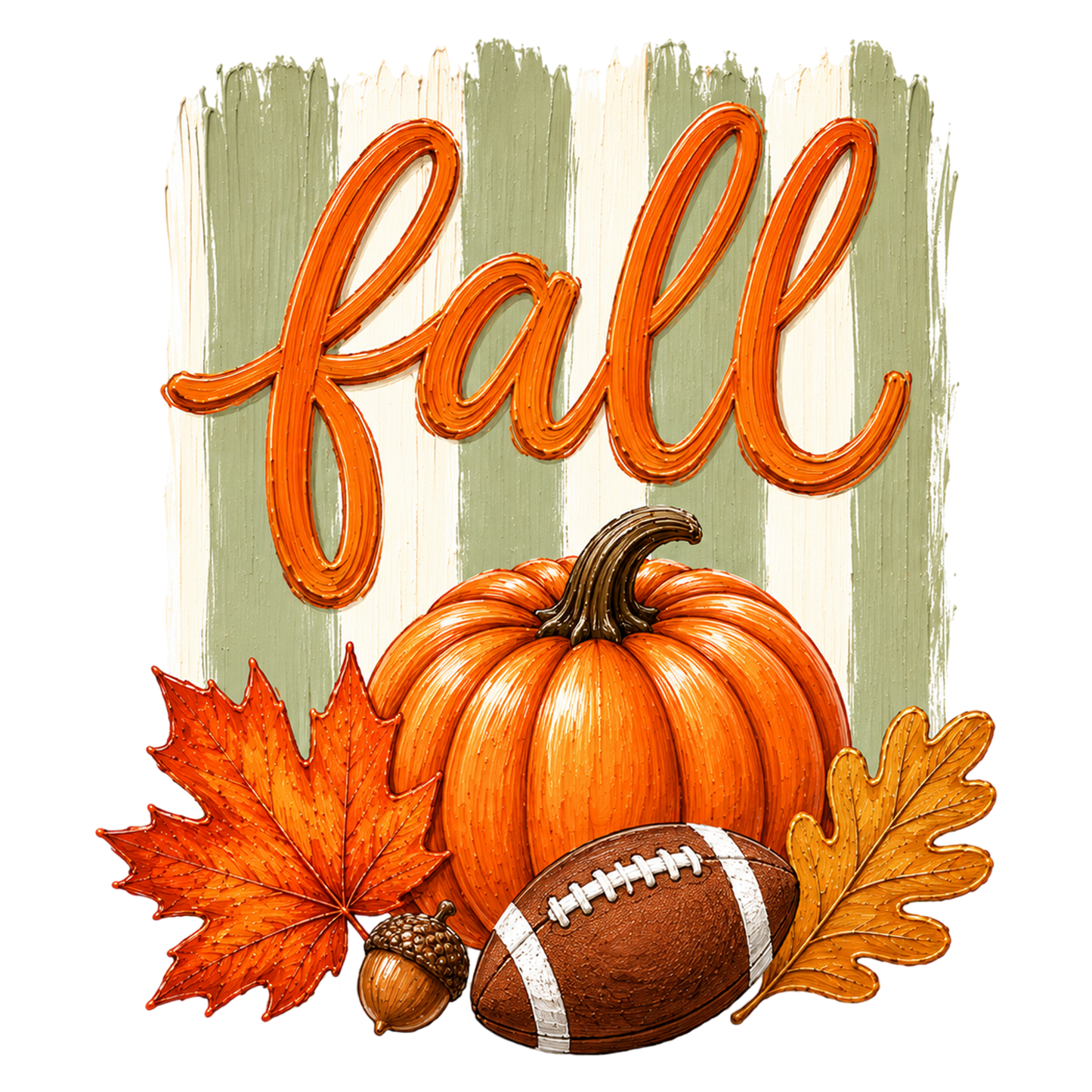 Fall Pumpkin PNG Football Autumn Thanksgiving Sublimation Design