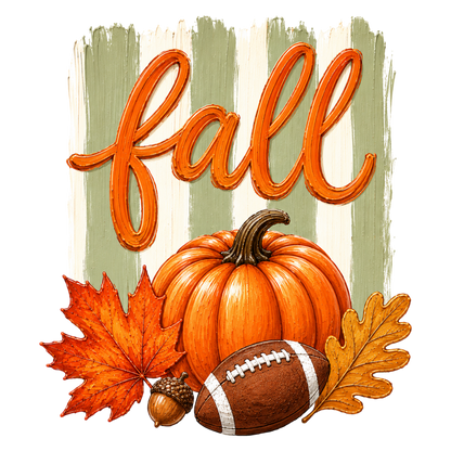 Fall Pumpkin PNG Football Autumn Thanksgiving Sublimation Design