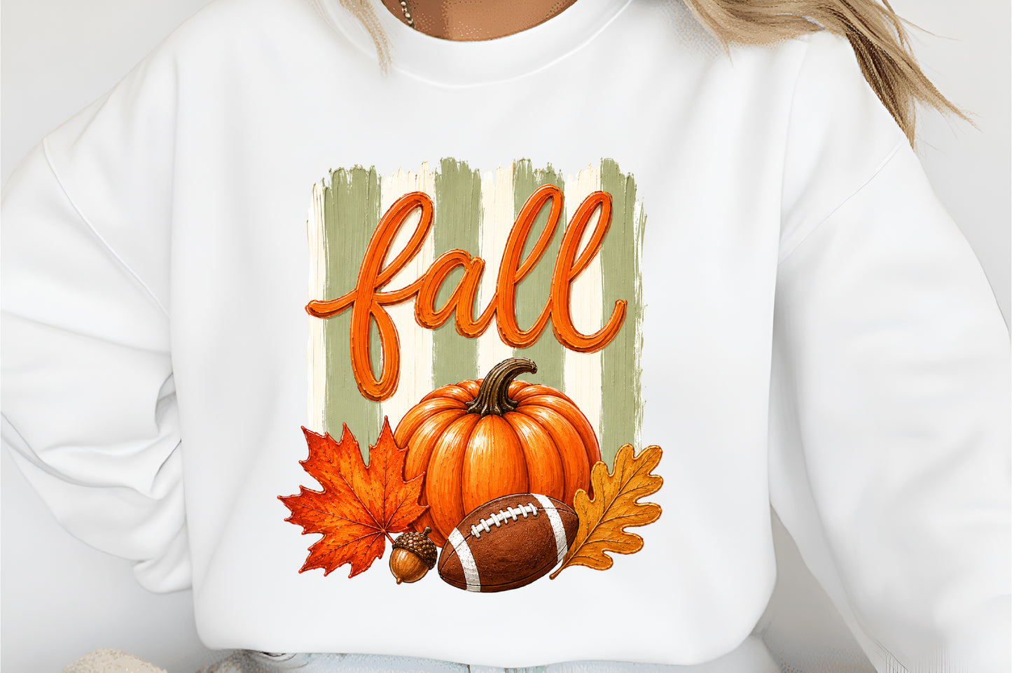 Fall Pumpkin PNG Football Autumn Thanksgiving Sublimation Design