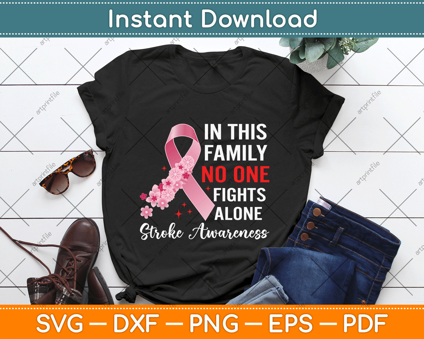 Stroke Survivor Stroke Awareness Red Ribbon SVG Design